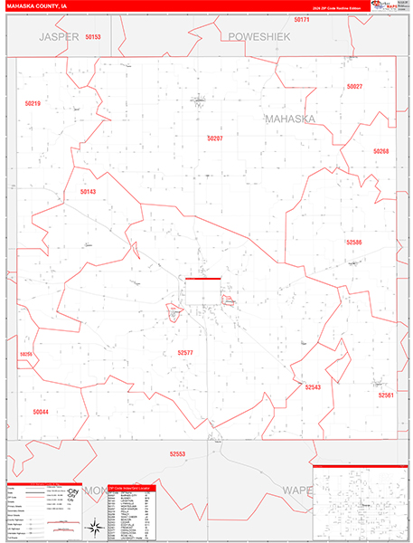 Mahaska County, IA Zip Code Map