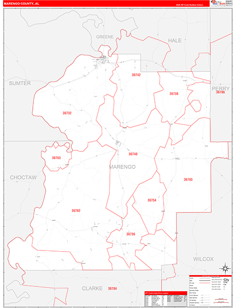 Marengo County, AL Zip Code Map