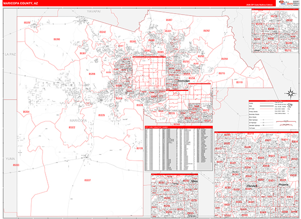 Maricopa County, AZ Zip Code Map