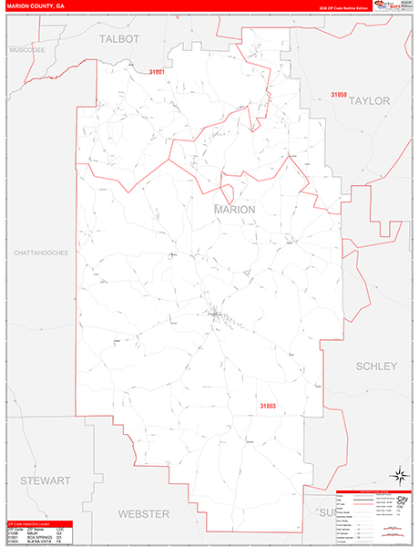 Marion County, GA Zip Code Map