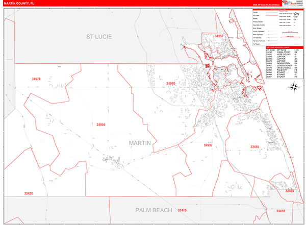 Martin County, FL Zip Code Map