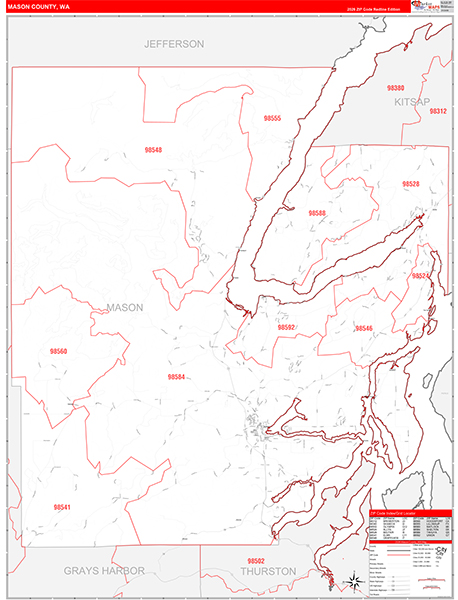 Mason County, WA Zip Code Map