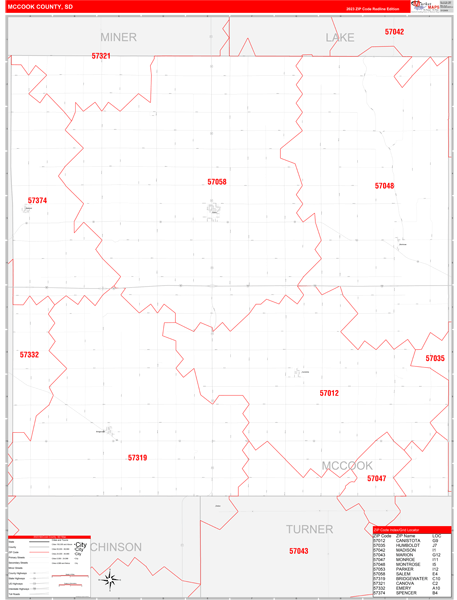 McCook County Digital Map Red Line Style