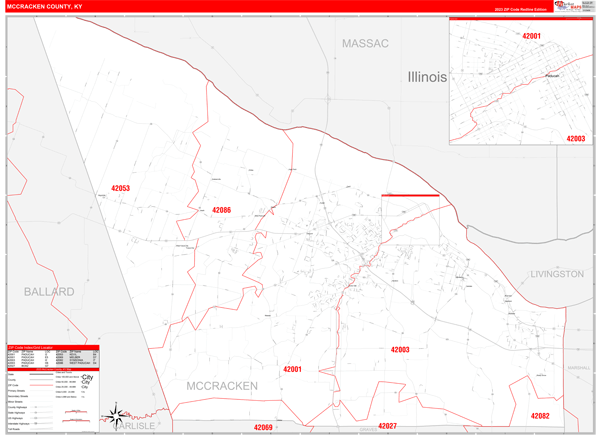 McCracken County Digital Map Red Line Style
