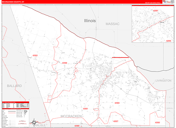 McCracken County, KY Zip Code Map