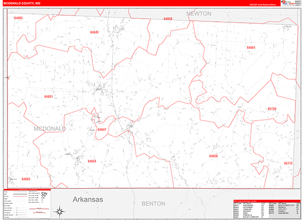 McDonald County, MO Zip Code Map