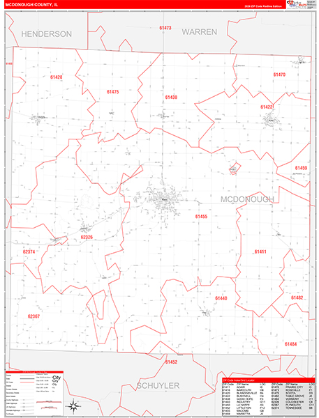 McDonough County, IL Zip Code Map