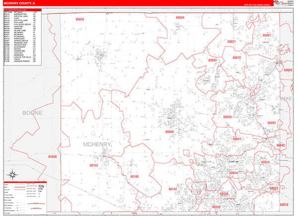 McHenry County, IL Zip Code Map