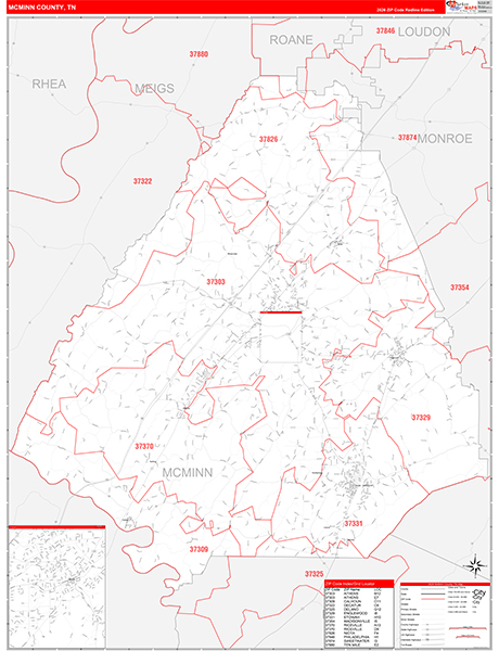 McMinn County, TN Zip Code Map