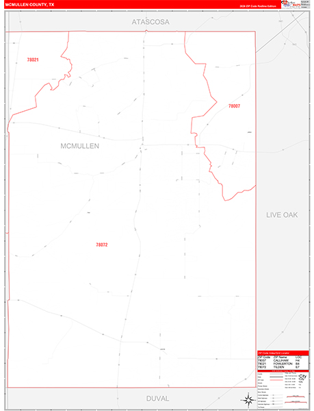 McMullen County, TX Zip Code Map