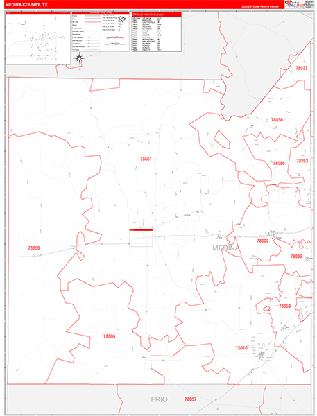 Medina County, TX Zip Code Map