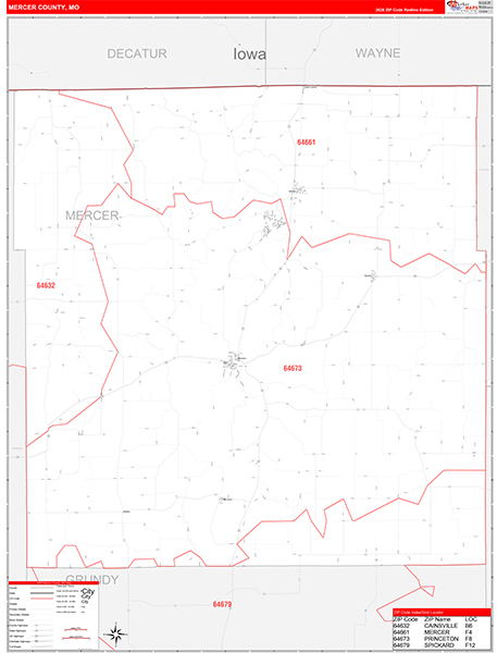 Mercer County, MO Zip Code Map
