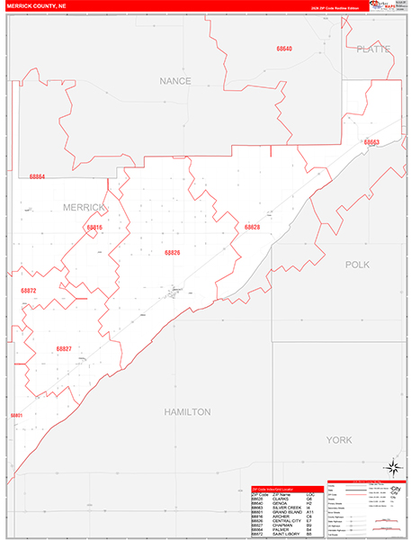 Merrick County, NE Zip Code Map