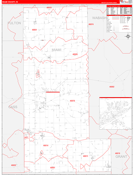 Miami County, IN Zip Code Map