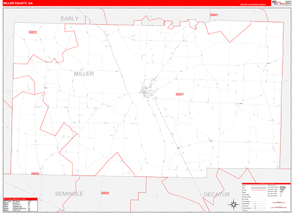 Miller County, GA Zip Code Map