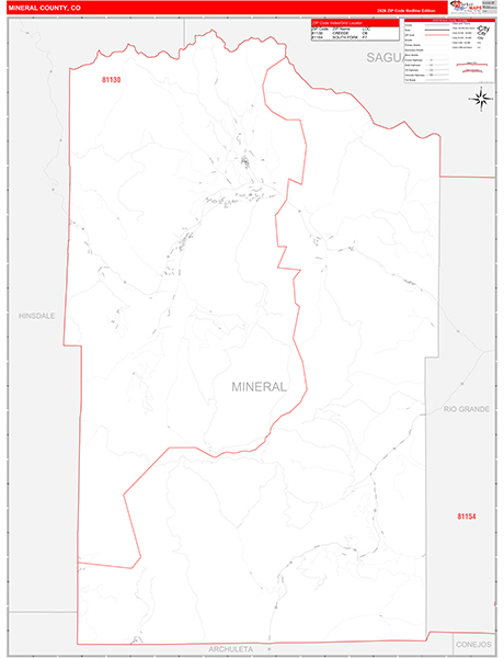 Mineral County, CO Zip Code Map