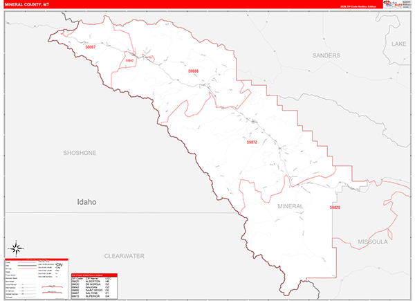 Mineral County, MT Zip Code Map