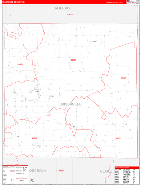 Missaukee County, MI Zip Code Map