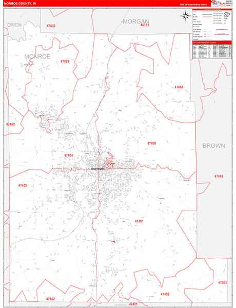 Monroe County, IN Zip Code Map