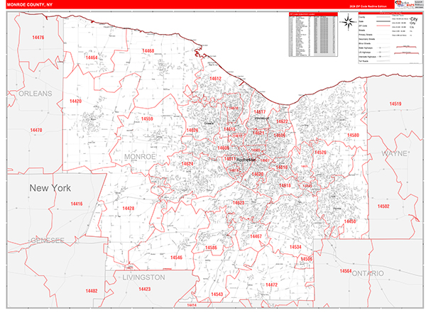 Monroe County, NY Zip Code Map