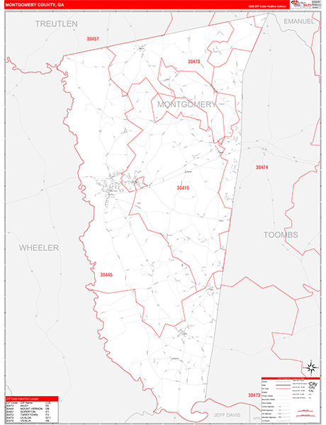 Montgomery County, GA Zip Code Map
