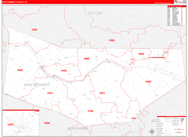 Montgomery County Digital Map Red Line Style