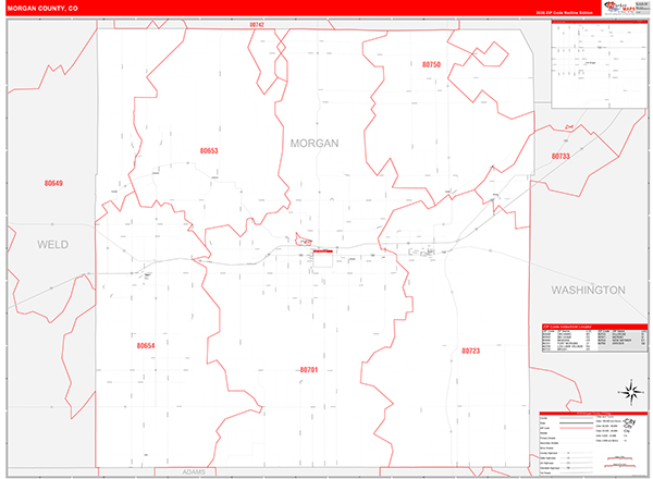 Morgan County, CO Zip Code Map