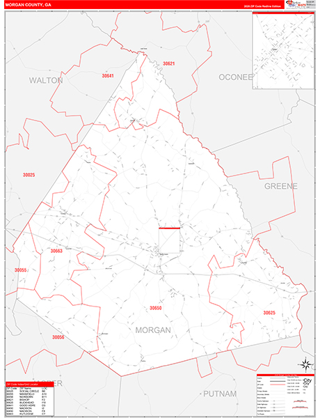 Morgan County, GA Zip Code Map