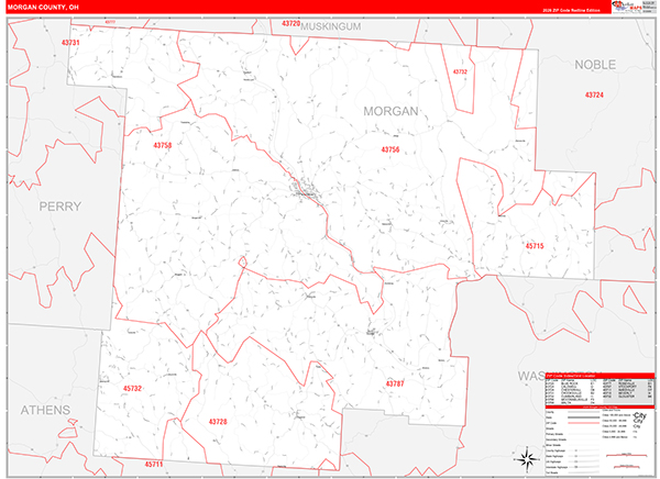 Morgan County, OH Zip Code Map