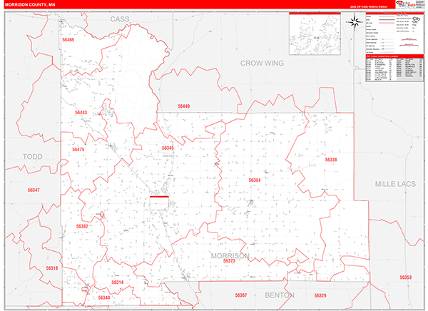 Morrison County, MN Zip Code Map
