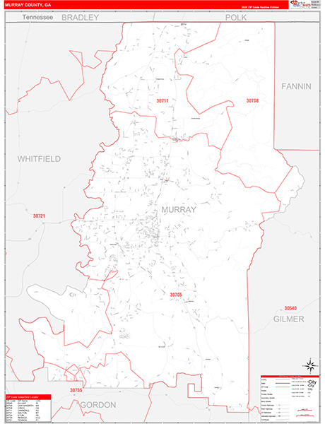 Murray County, GA Zip Code Map