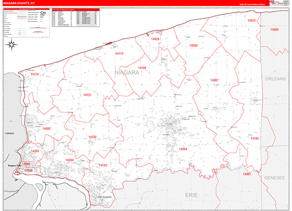 Niagara County, NY Zip Code Map