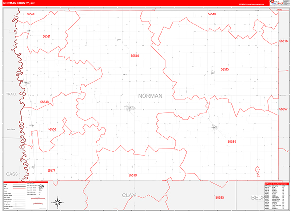 Norman County, MN Zip Code Map