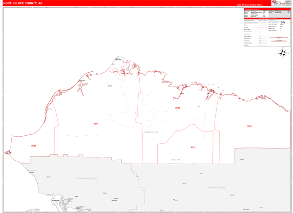 North-Slope Borough (County), AK Map Book - Red Line