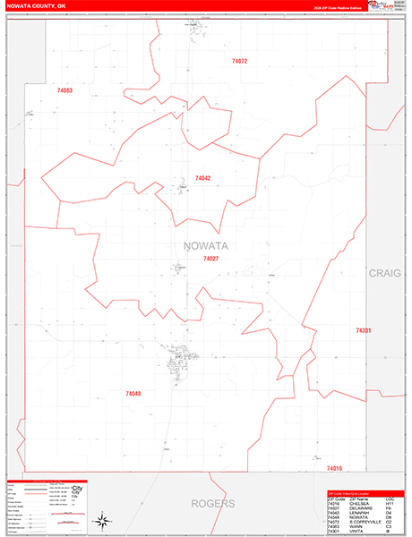 Nowata County, OK Zip Code Map