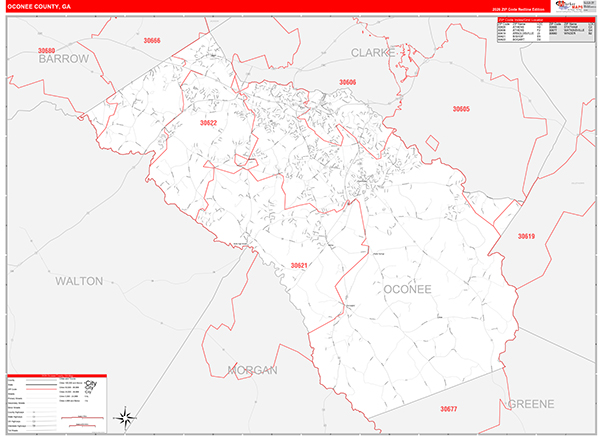 Oconee County, GA Zip Code Map