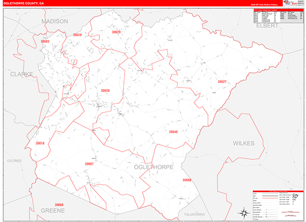 Oglethorpe County, GA Zip Code Map