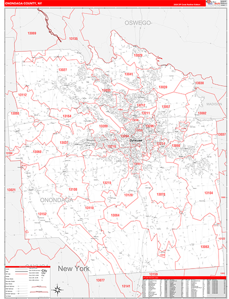 Onondaga County, NY Zip Code Map