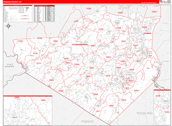 Orange County, NY Zip Code Map