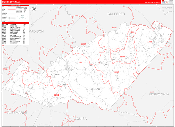 Orange County, VA Zip Code Map