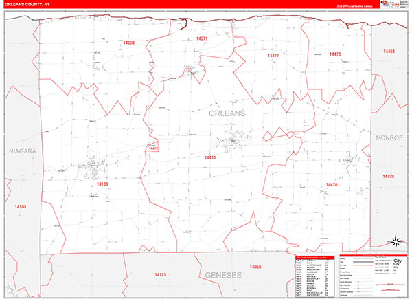 Orleans County, NY Zip Code Map