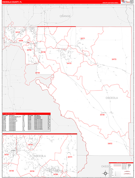 Osceola County, FL Zip Code Map