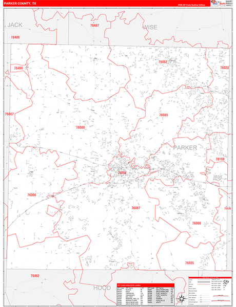 Parker County, TX Zip Code Map