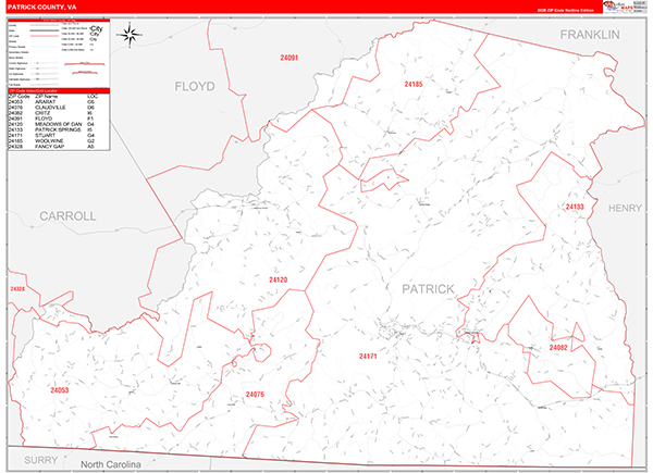 Patrick County, VA Zip Code Map