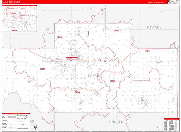 Payne County, OK Zip Code Map