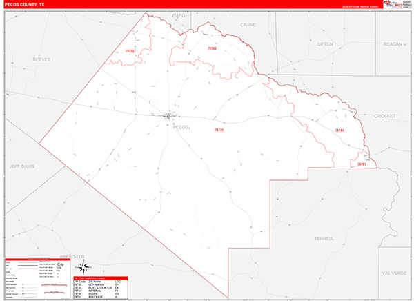 Pecos County, TX Zip Code Map