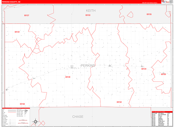 Perkins County, NE Zip Code Map
