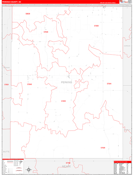 Perkins County, SD Zip Code Map