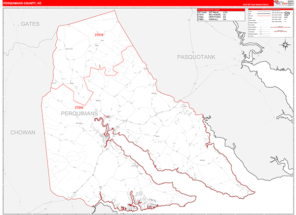 Perquimans County, NC Zip Code Map