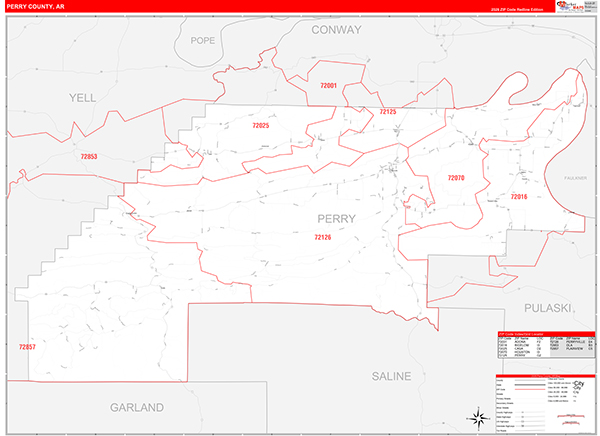 Perry County, AR Zip Code Map